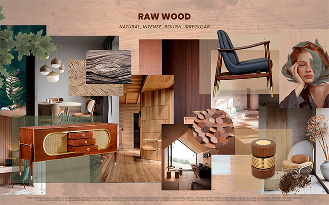 Raw Wood Moodboard Trends 2020